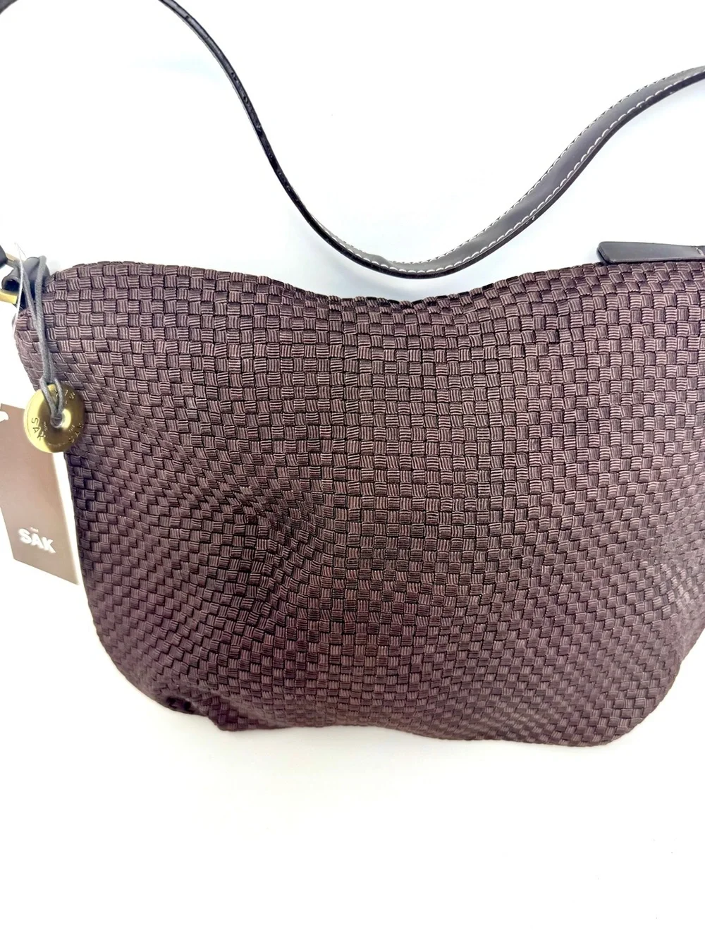 The SAK Everyday Prava Basket Weave Handbag Shoulder Bag Brown NWT #3143BRN